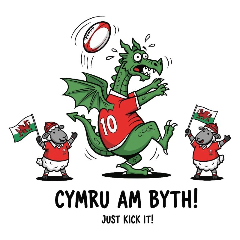 Welsh Rugby Dragon Celebration