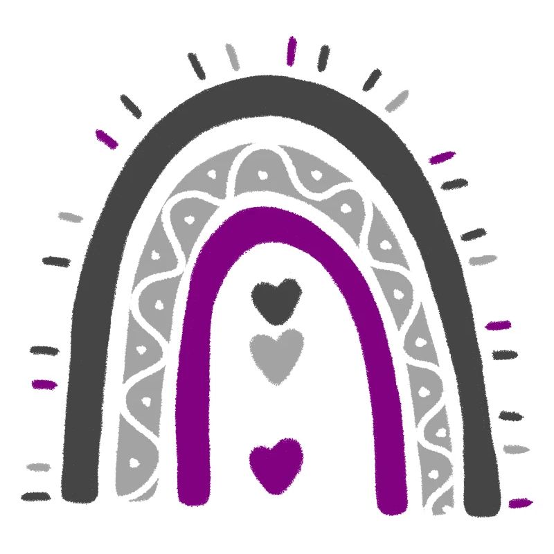 Boho Rainbow Ace Pride asexué