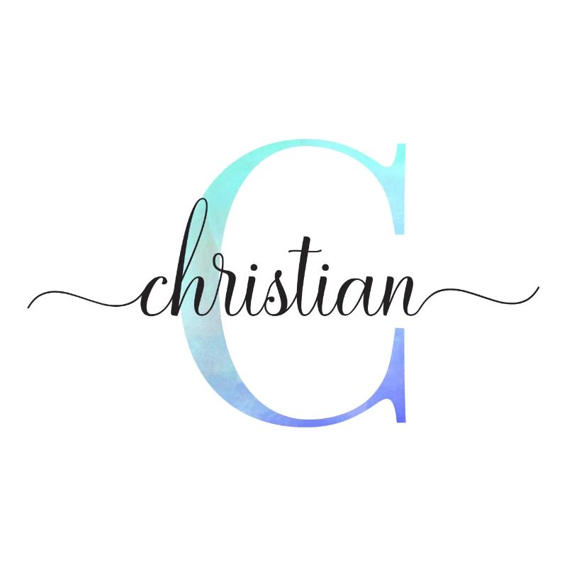 C| Monogramme | Nom | Chrétien| Aquarelle
