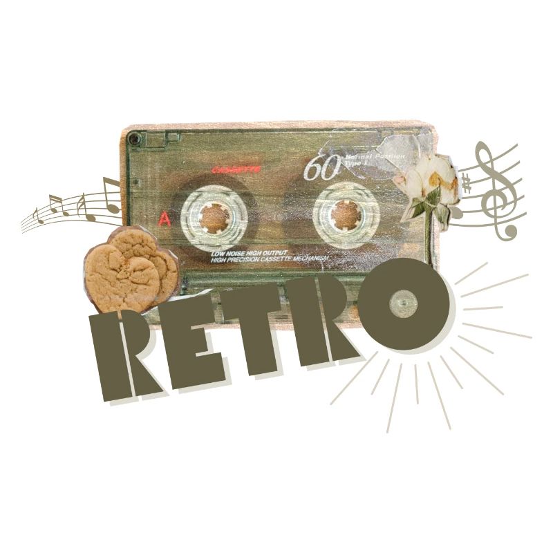 Collage de cassettes rétro