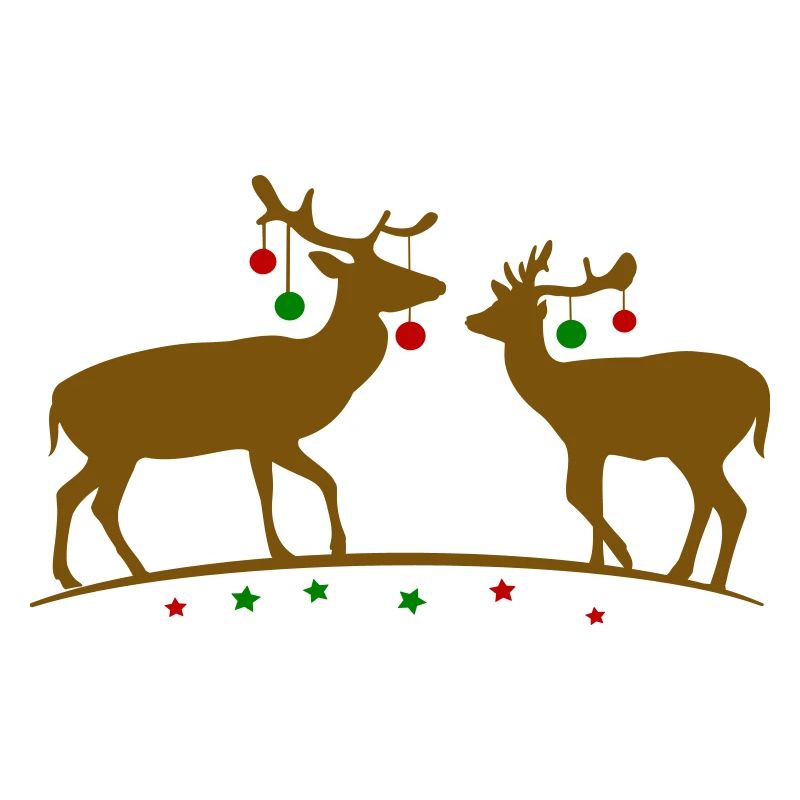 Hirsche mit Weihnachtskugeln