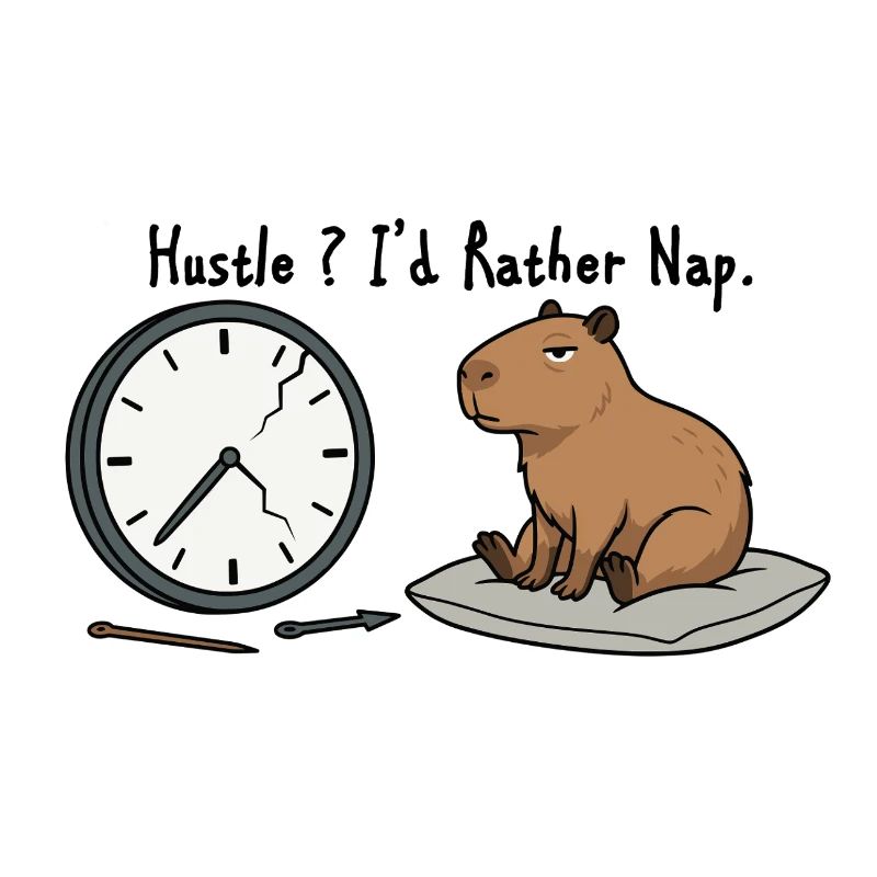 Capybara Nap Humor Broken Clock