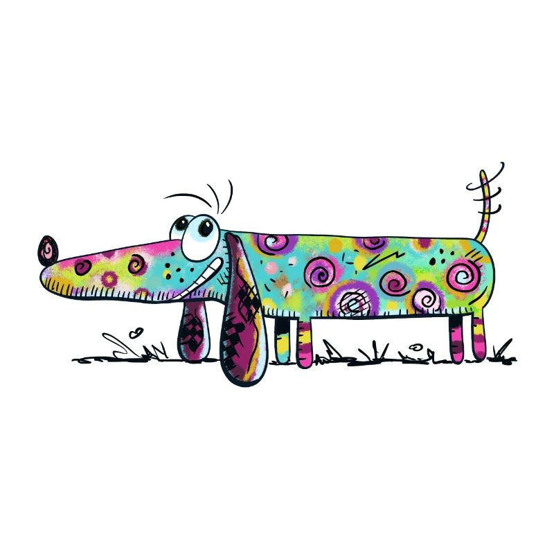 Teckel coloré - Teckel - Art - Fun