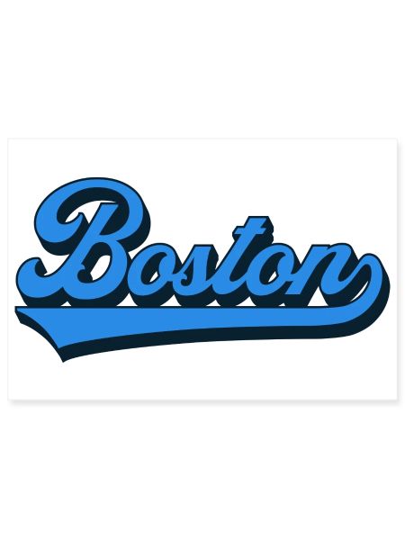 Boston Blau Script Retro