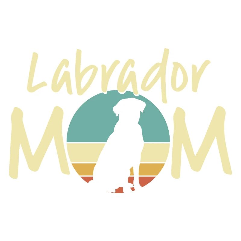 maman labrador rétro coucher de soleil design