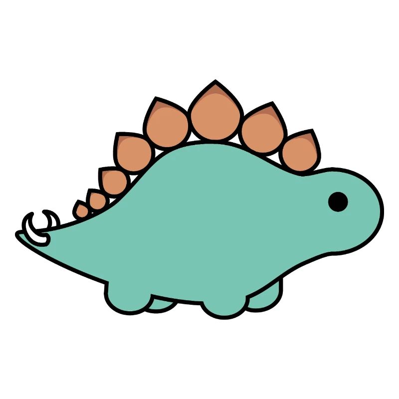 Turquoise Stegosaurus Cartoon