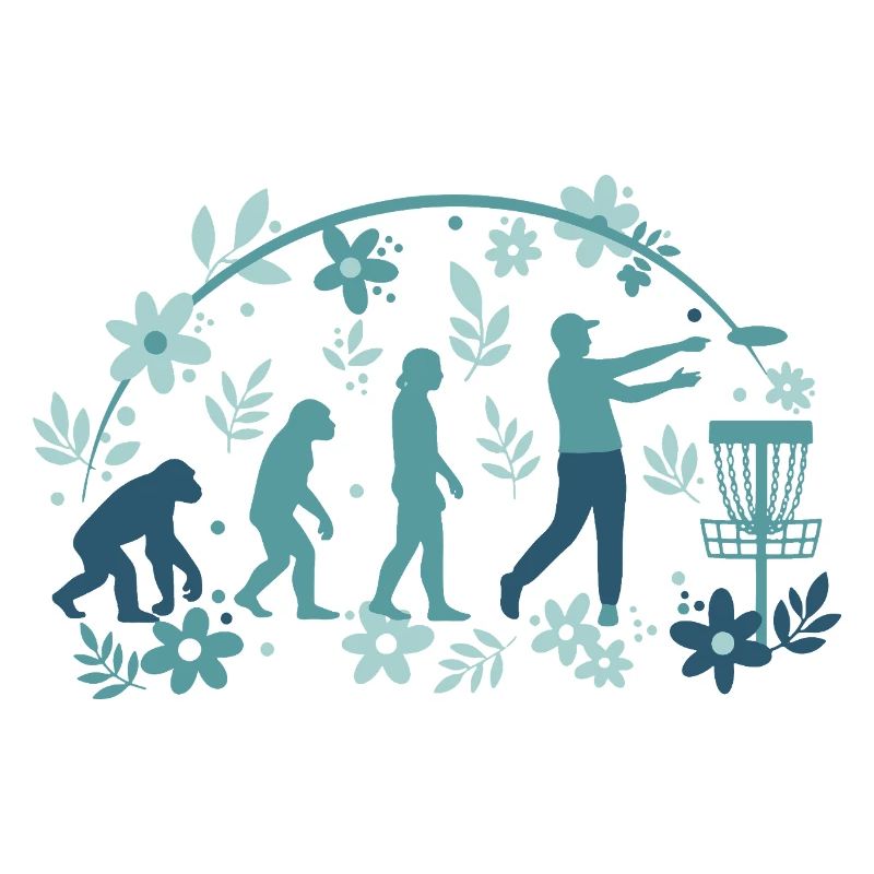 Disc Golf Evolution Funny Disc Golfer Flying Disc