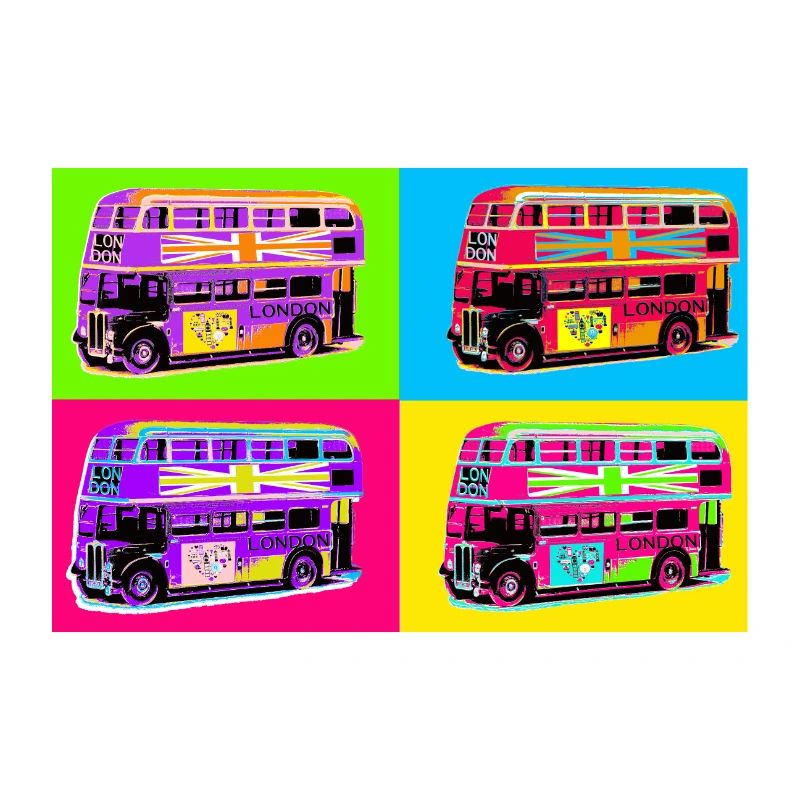 Bus Londres Pop Art Arc-en-Cirque