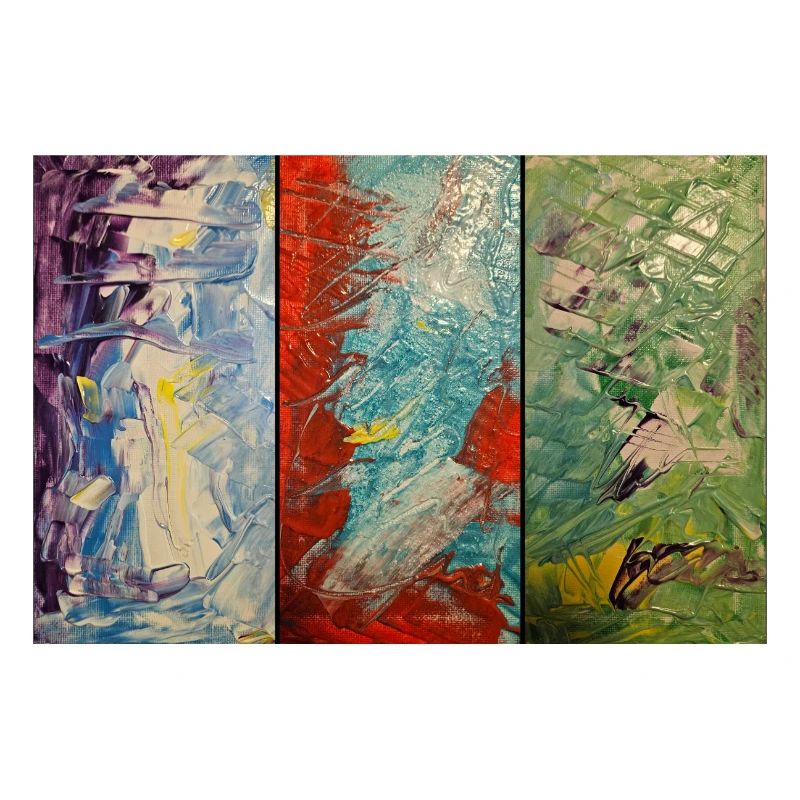 Triptychon Farbfluss