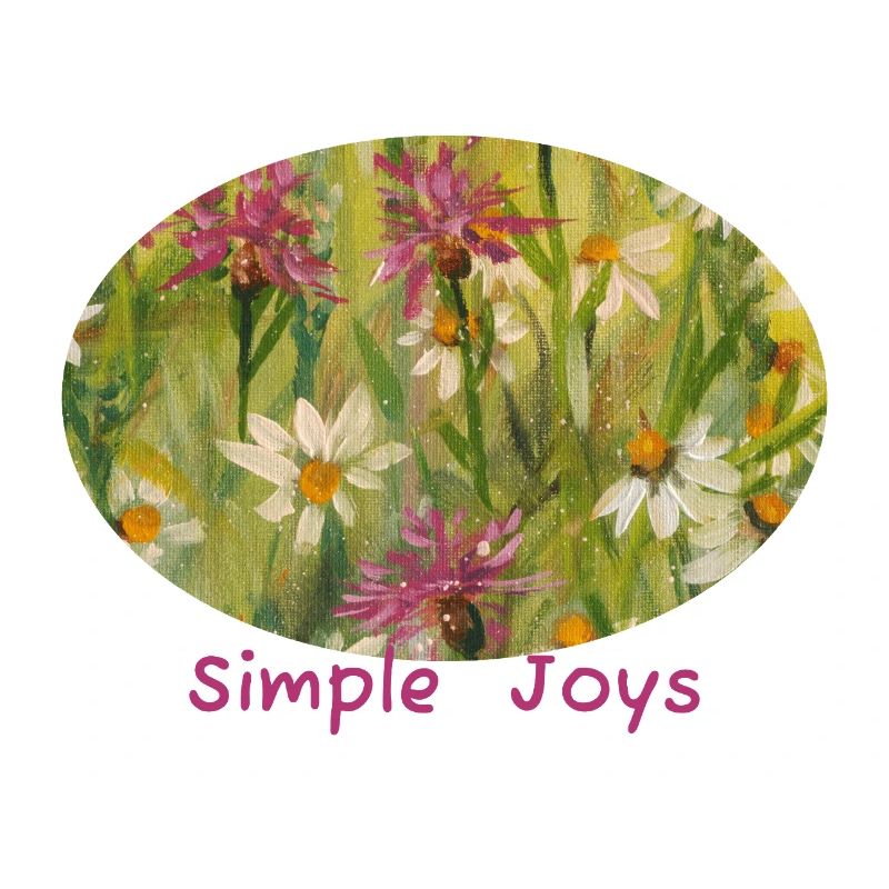 Simple Joys - Wildflower Daisy Meadow Ellipse