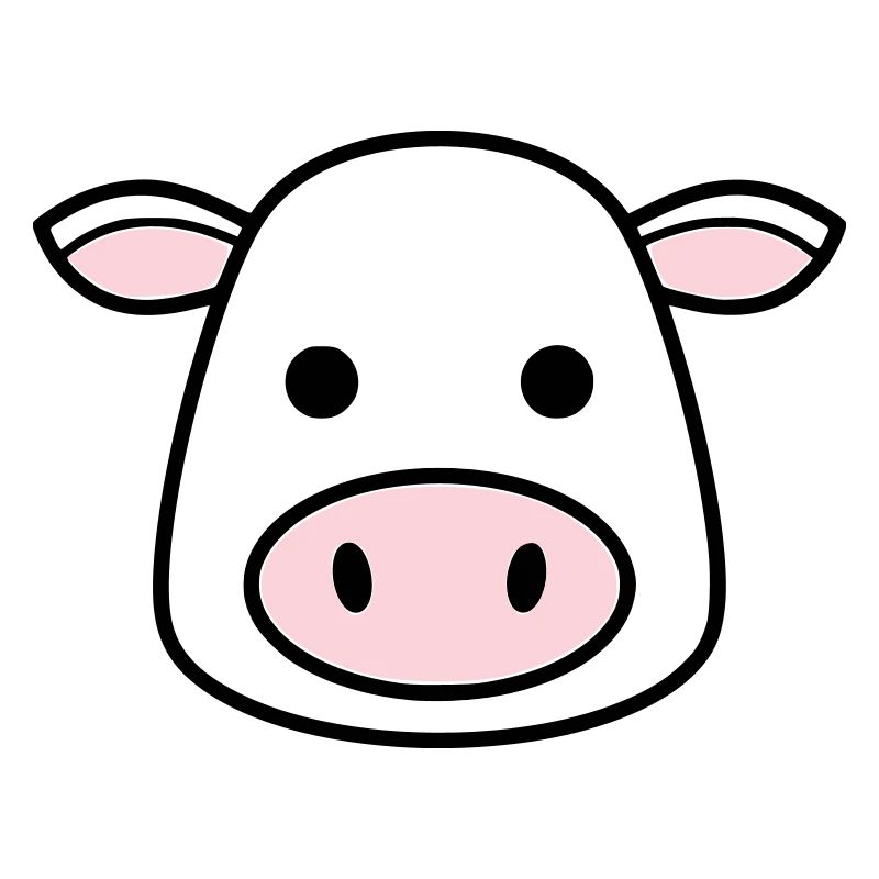 Mignonne Tête de Vache Visage Vector de la BD