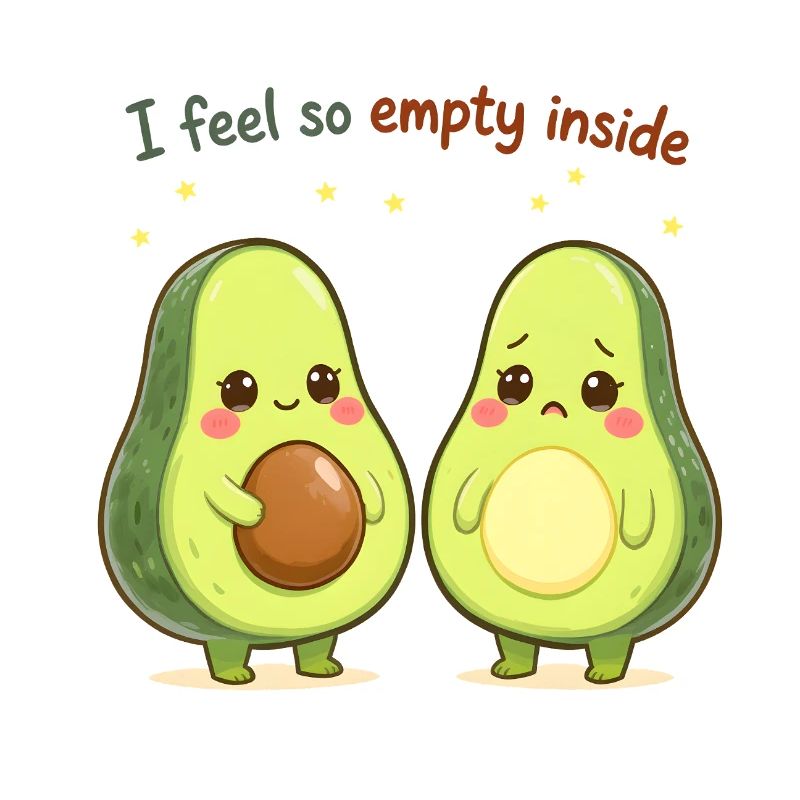 Süßes Avocado Design “I Feel So Empty Inside”