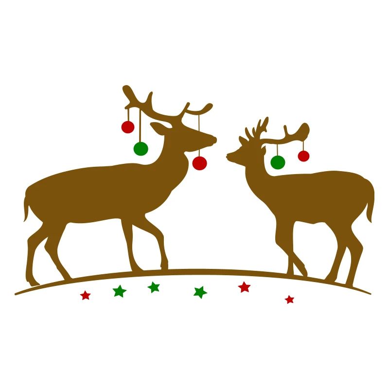 Hirsche mit Weihnachtskugeln