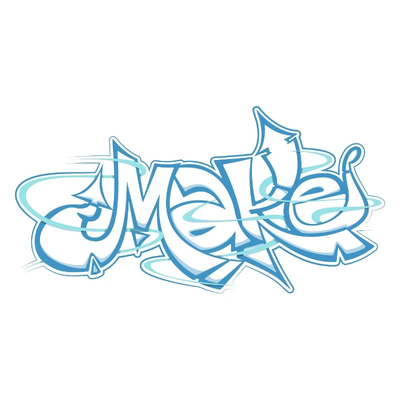 Blaues Wort machen Graffiti