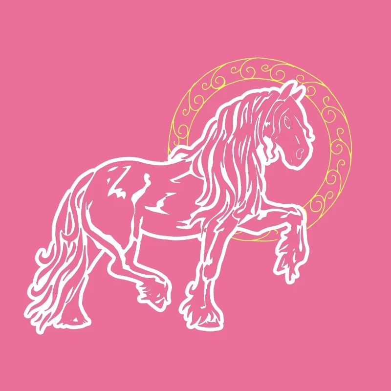 Friese Horse Pride Funny Circle Gold Ring Gift