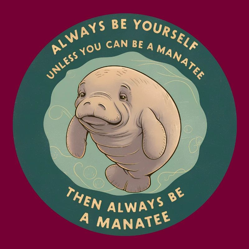 Sei Du selbst oder sei ein Manatee Lebensweisheit