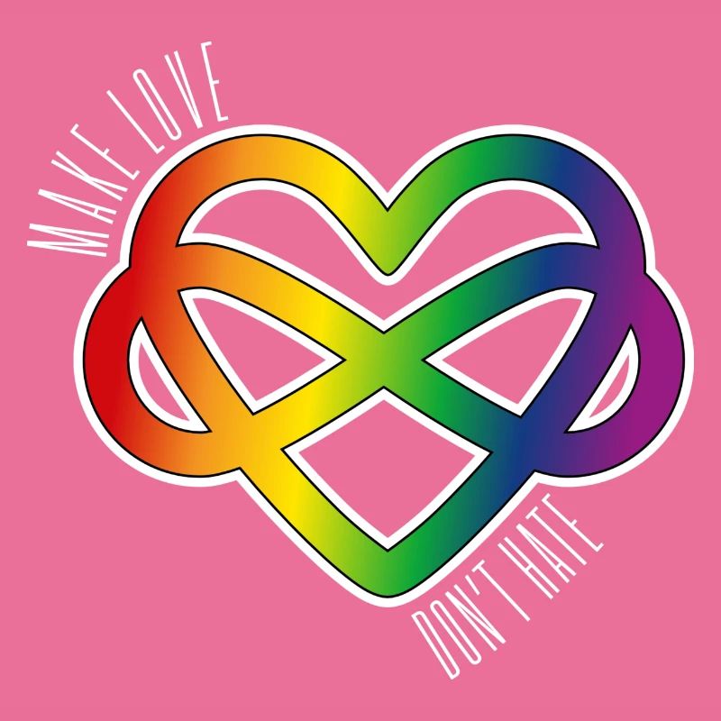Polyamory Heart: Make Love & Don't Hate (white)