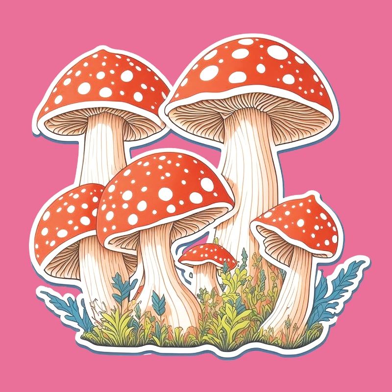 Tabourets crapauds, champignons