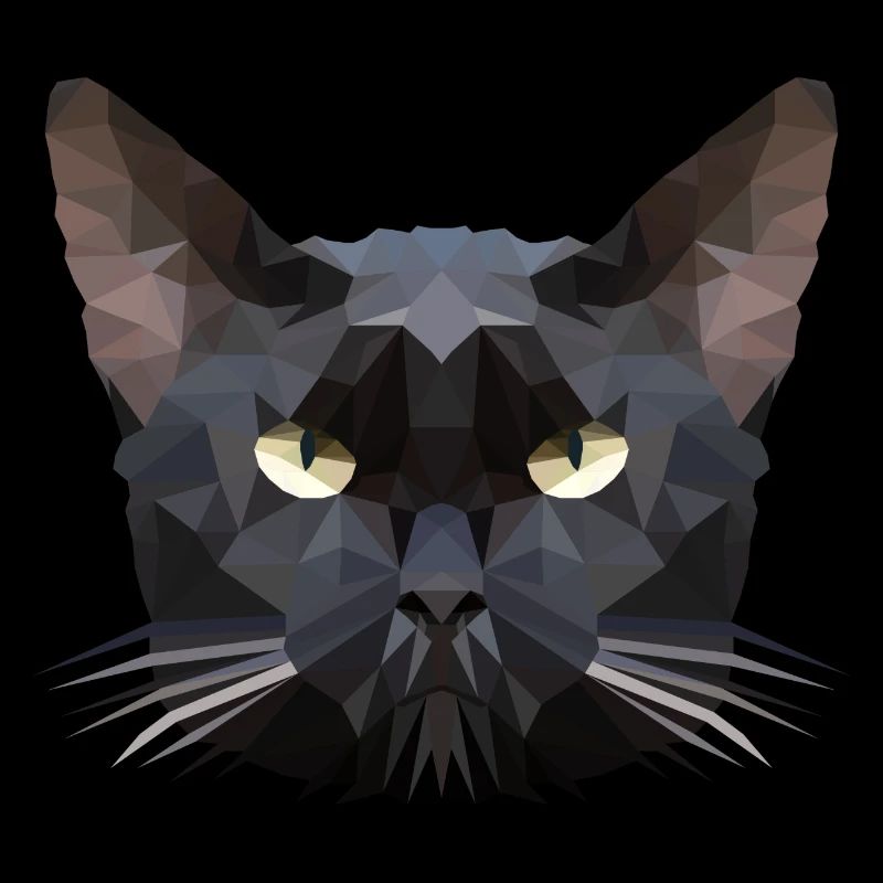 Chat tête de chat polygone
