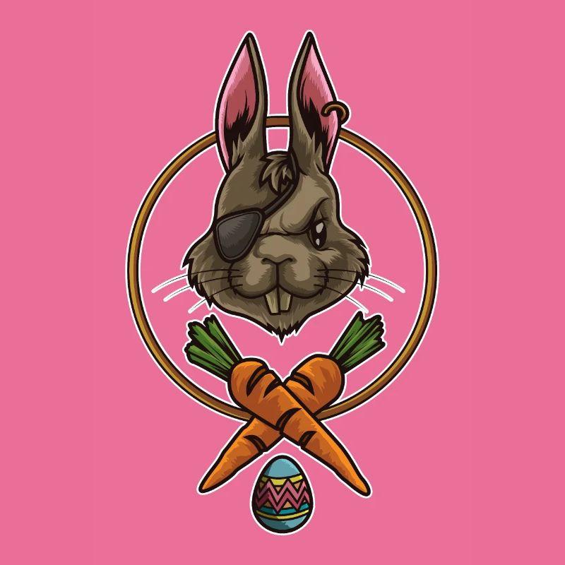 Easter Bunny Pirate | Happy Easter Colored Eggs