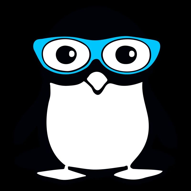 Pingouin mignon avec des lunettes, illustration vectorielle