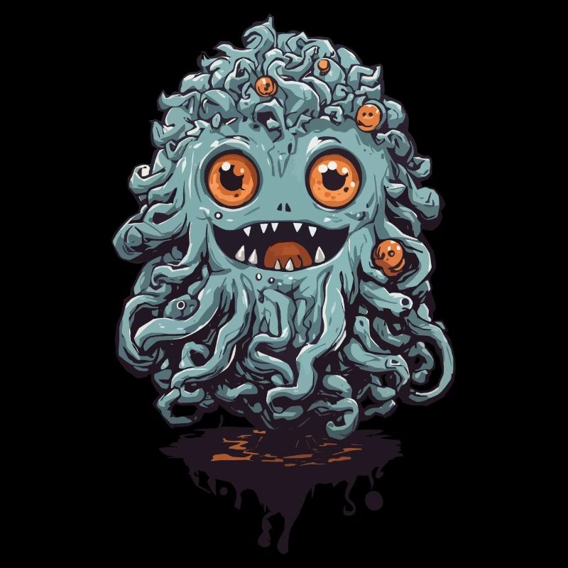 Monstre tentaculaire mignon à Halloween