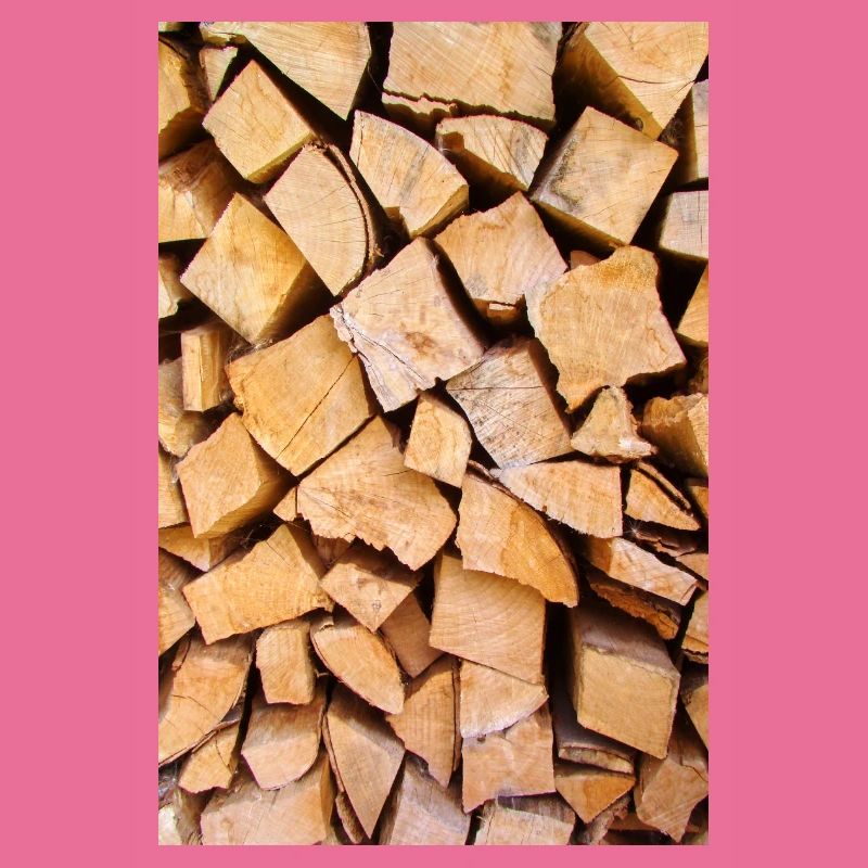 Stack of split beech wood