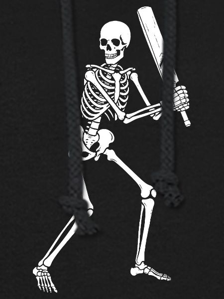 Skeleton spielt Cricket