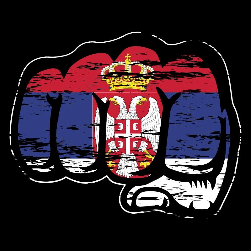 Icône de poing du drapeau de la Serbie utilisée