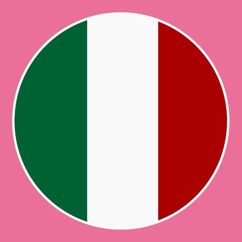 Drapeau de l'Italie rond