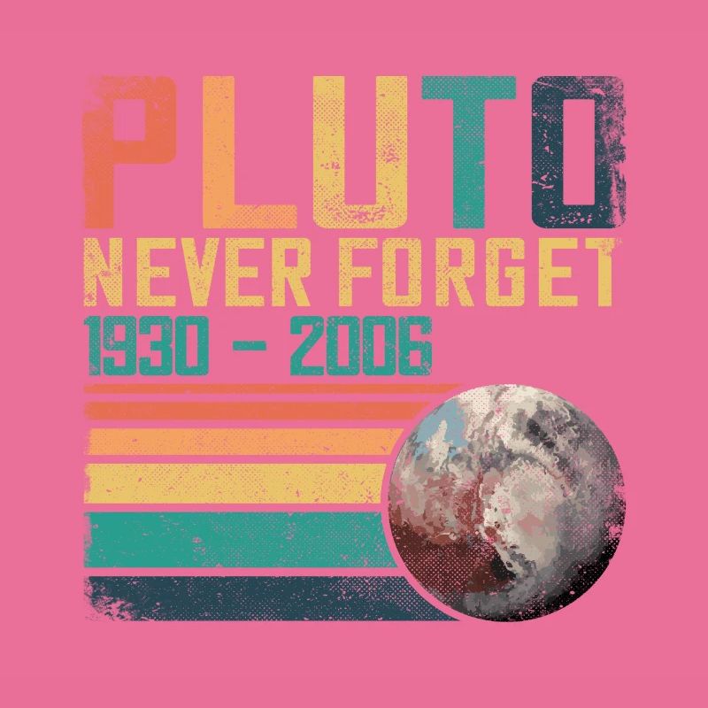 Pluto Never Forget Vintage Nerd Astronomy Science