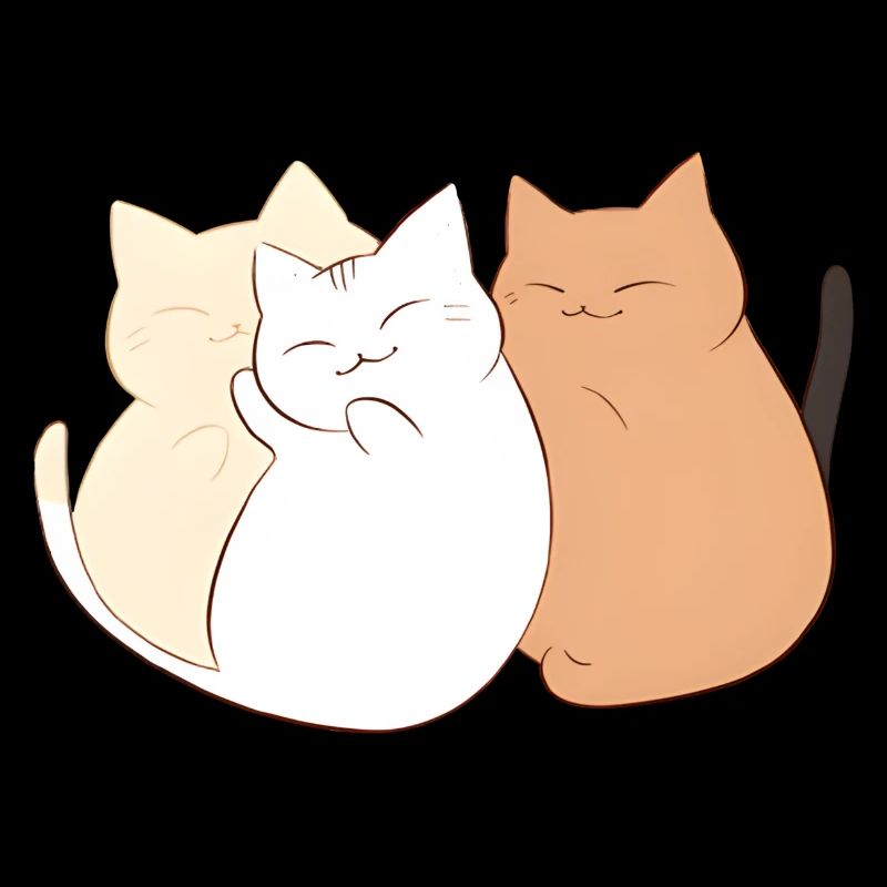 3 chats heureux