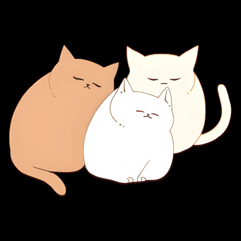 3 sleeping cats