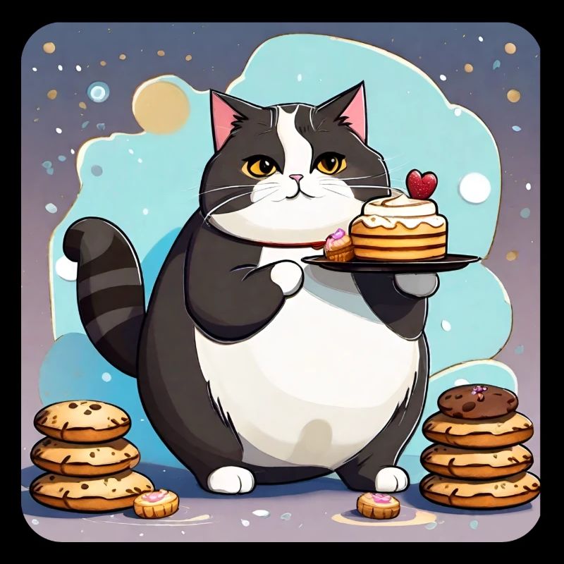 Gros chat mignon avec cupcake