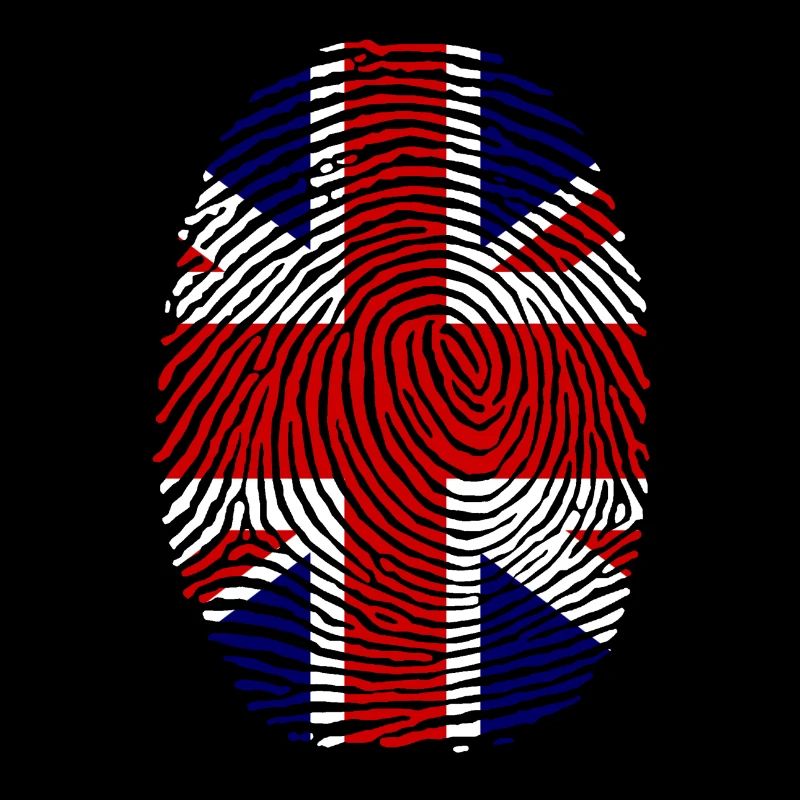 Royaume-Uni empreinte digitale doigt drapeau anglais
