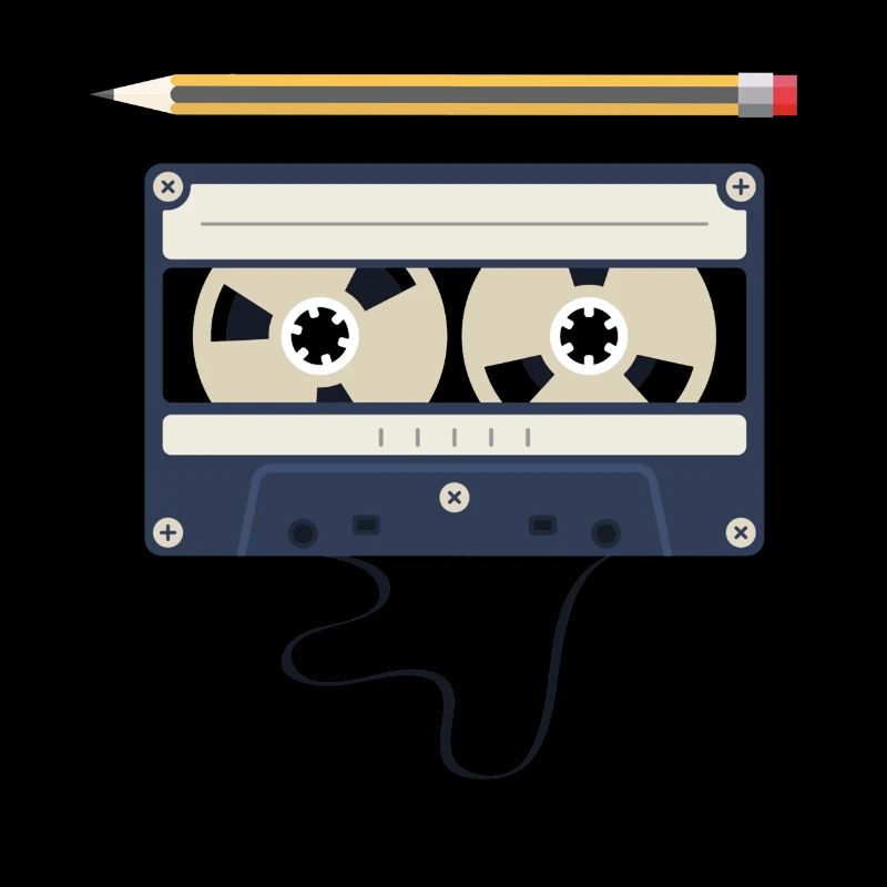 90s 80s cassette musique rétro crayon crayon