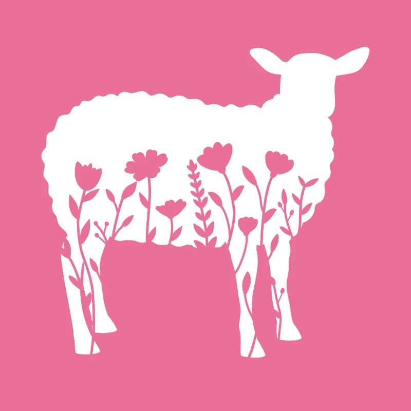 Mouton avec des fleurs