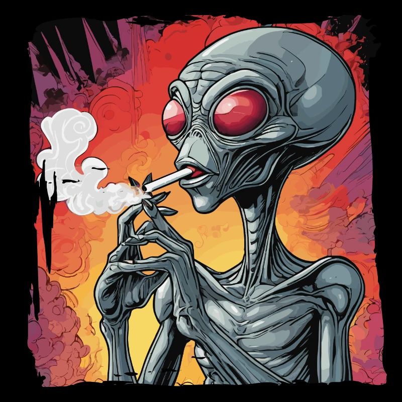 Alien raucht Joint