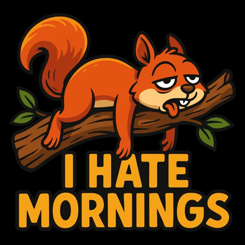 Tired Squirrel Cartoon Design
