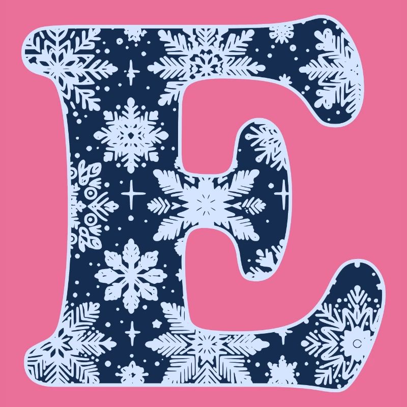 Buchstabe E Schneeflocken