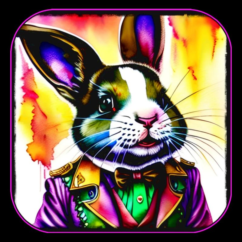 Lapin fou coloré dans un style steampunk