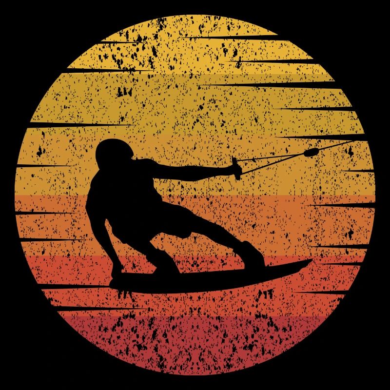 Wakeboard rétro coucher de soleil wakeboard cadeau
