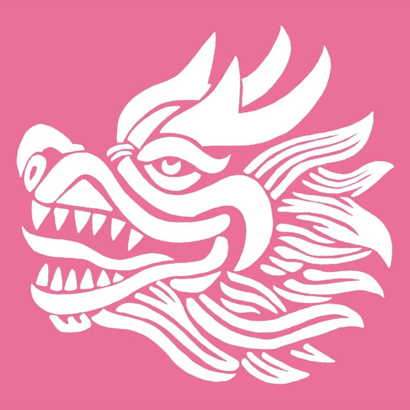 Tête de dragon chinois (blanc)