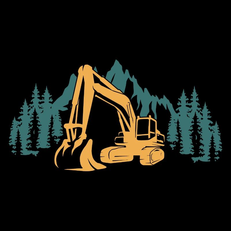Bergwald Gift Excavator Driver Silhouette