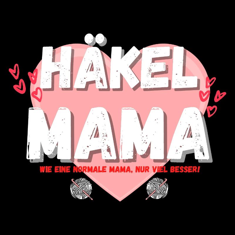 Häkelmama! Häkeln Mutter rosa Herz rot Herzen