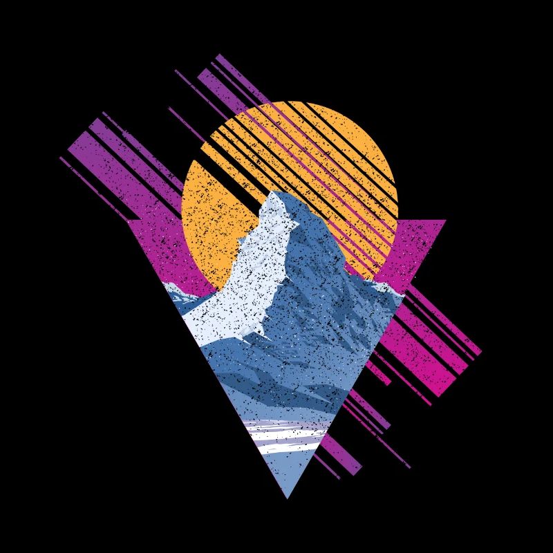 Mountain Peak Mountain Snowboarder Minimaliste