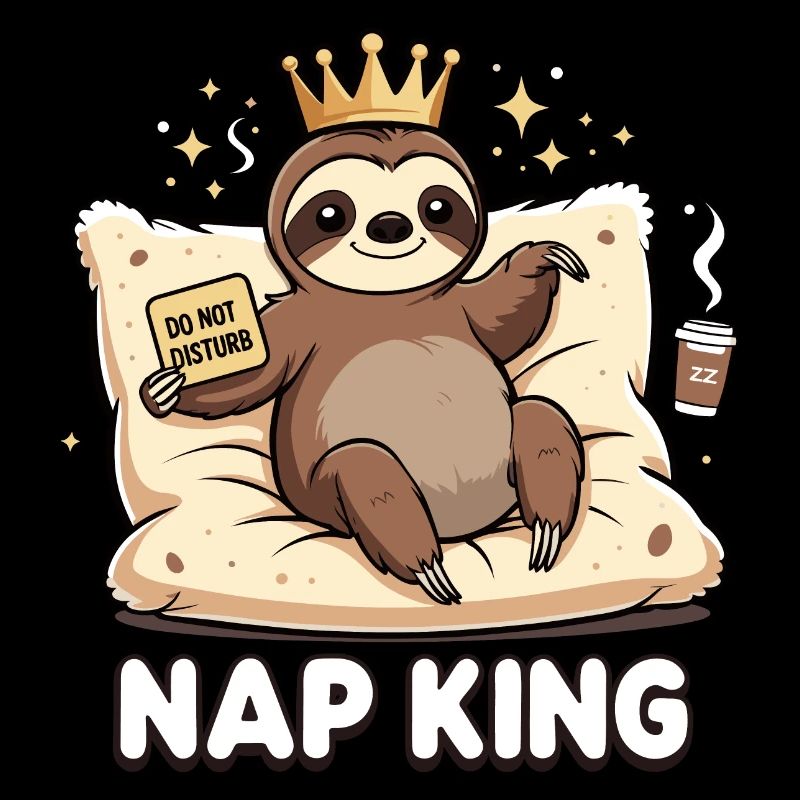 Nap King Sloth Design