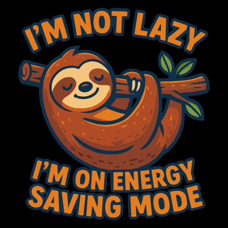 Lazy sloth in power saving mode