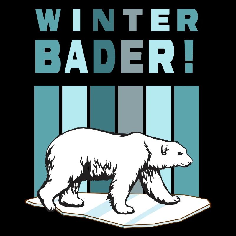 Eisbaden Winterbader Eisbär im Eiswasser