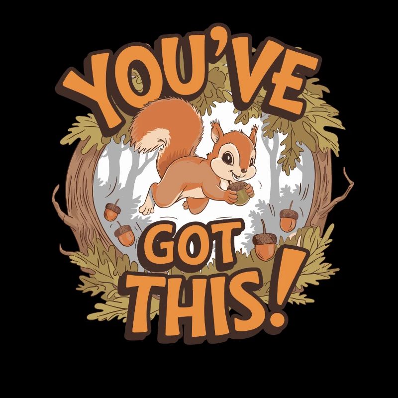 Du Schaffst Das! Eichhörnchen Mit Eichel